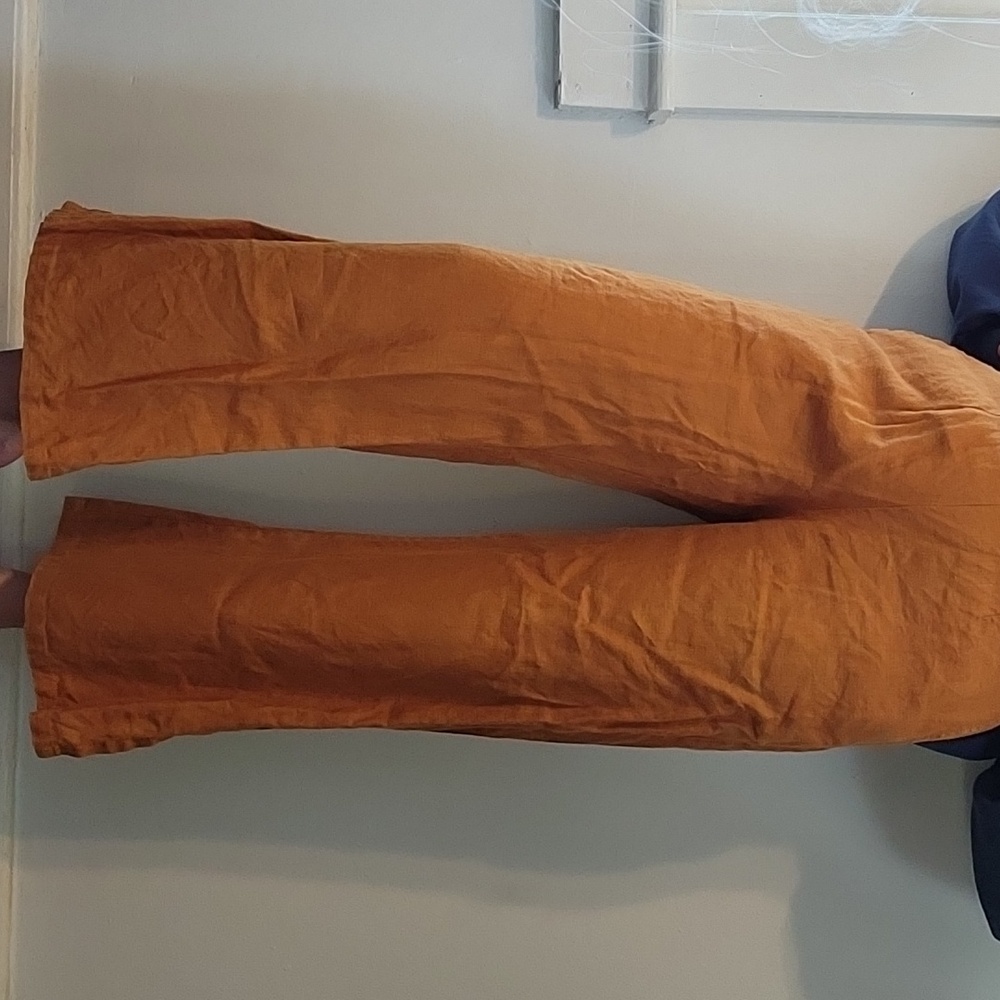 Faithfull The Brand Women's Orange Linen Pants